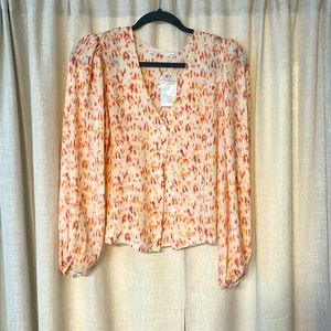Lush Button-down Floral Blouse